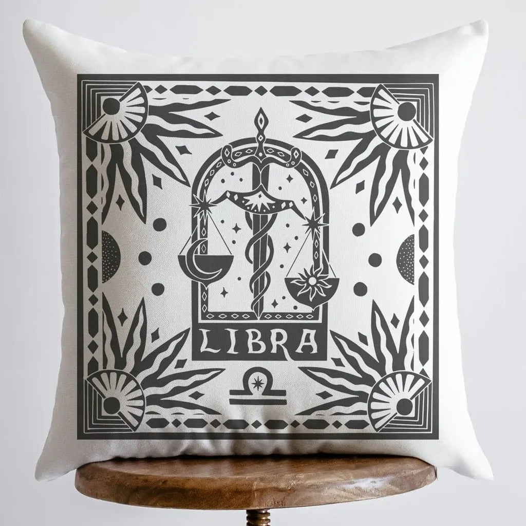 Pillow, bedding, Carro Brands Product, RETAILONLY, gothic home decor, gothic decor, goth decor, Libra | Zodiac Throw Pillow, darkothica