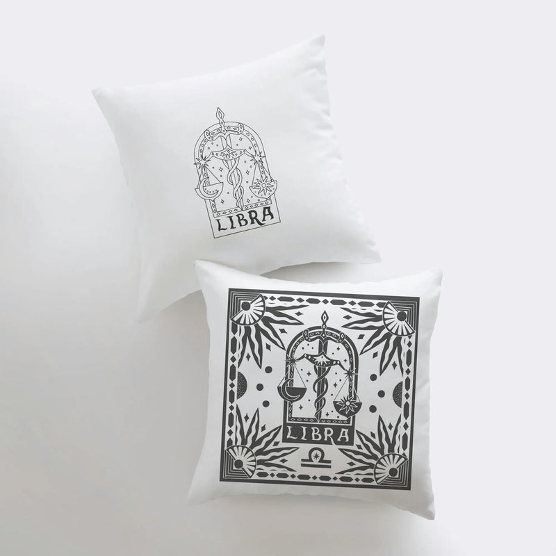 Pillow, bedding, Carro Brands Product, RETAILONLY, gothic home decor, gothic decor, goth decor, Libra | Zodiac Throw Pillow, darkothica