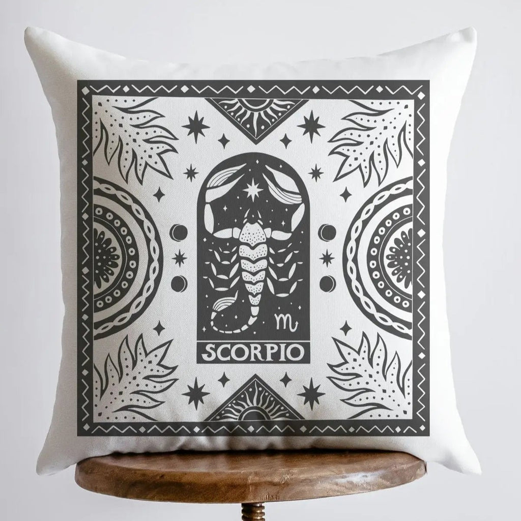 Pillow, bedding, Carro Brands Product, RETAILONLY, gothic home decor, gothic decor, goth decor, Scorpio | Zodiac Throw Pillow, darkothica