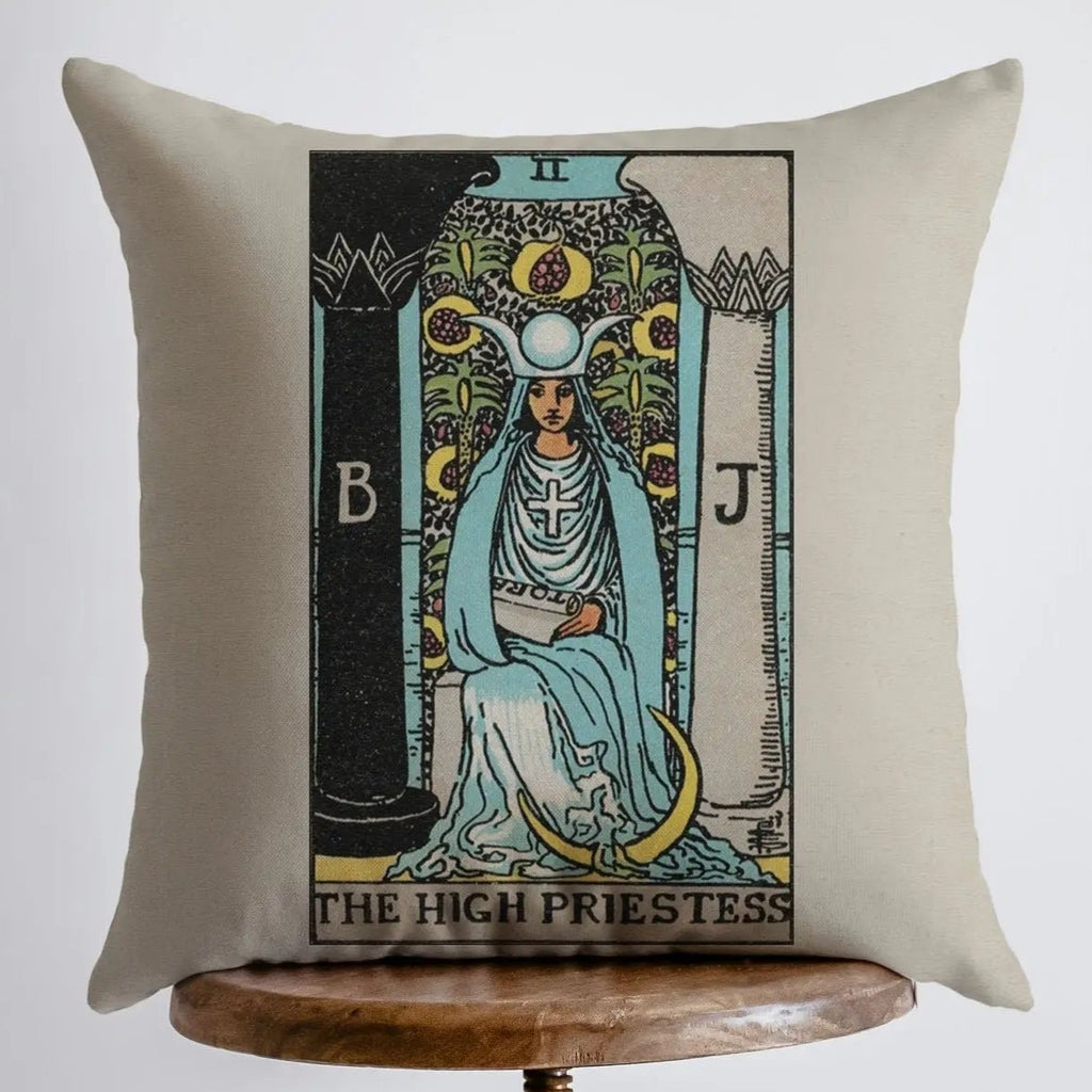 Pillow, bedding, Carro Brands Product, RETAILONLY, gothic home decor, gothic decor, goth decor, Tarot Card | The High Priestess Throw Pillow, darkothica