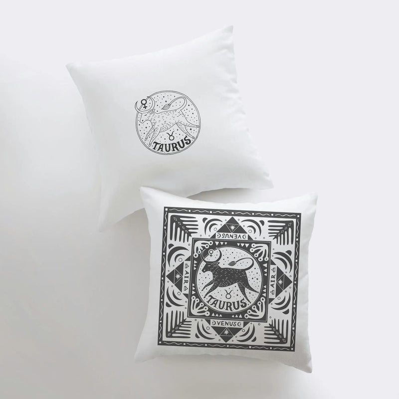 Pillow, bedding, Carro Brands Product, RETAILONLY, gothic home decor, gothic decor, goth decor, Taurus | Zodiac Throw Pillow, darkothica