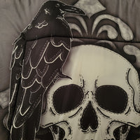 Bedding, bedding, Skulls/Skeletons, gothic home decor, gothic decor, goth decor, Crow & Skull Comforter, darkothica
