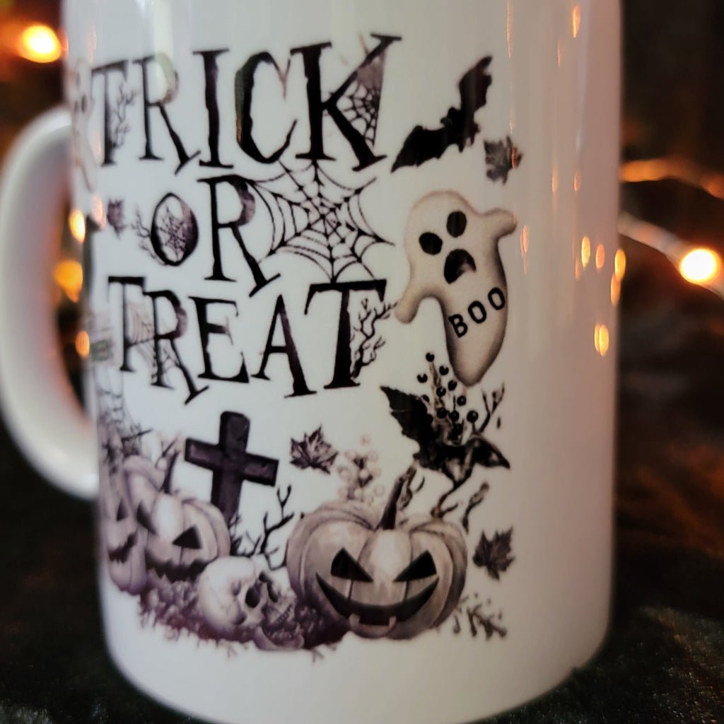 Mugs, bat, Bats, Halloween, RETAILONLY, gothic home decor, gothic decor, goth decor, Trick or Treat Mug, darkothica