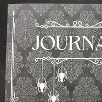 Journal, Journal, gothic home decor, gothic decor, goth decor, Spider Damask Paperback Journal, darkothica