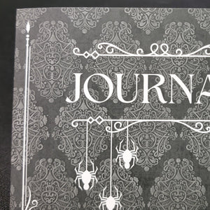 Journal, Journal, gothic home decor, gothic decor, goth decor, Spider Damask Paperback Journal, darkothica