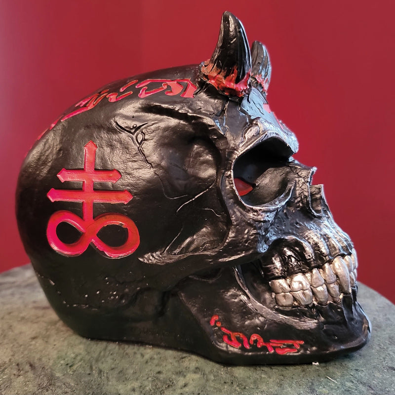 gothic home decor - gothic decor -  PRE-ORDER - Infernal Skull - High Quality Tabletop & Statuary from DARKOTHICA® Shop now at DARKOTHICA®Occult, RETAILONLY, skulls, Skulls/Skeletons
