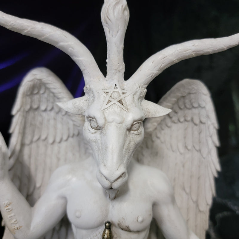 Tabletop & Statuary, Occult, RETAILONLY, gothic home decor, gothic decor, goth decor, White Baphomet Statue, darkothica