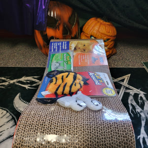 Cat Supplies, Barkothica, cats, RETAILONLY, toys, gothic home decor, gothic decor, goth decor, 2 in 1 Halloween Cat Scratcher Gift Set, darkothica