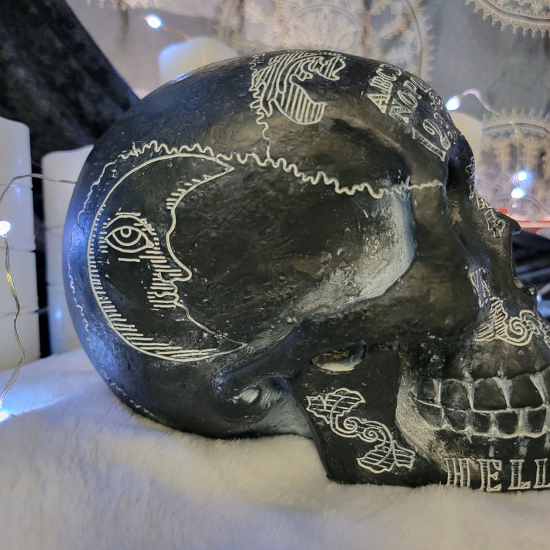 gothic home decor, gothic decor, goth decor, Large Spirit Board Skull, darkothica