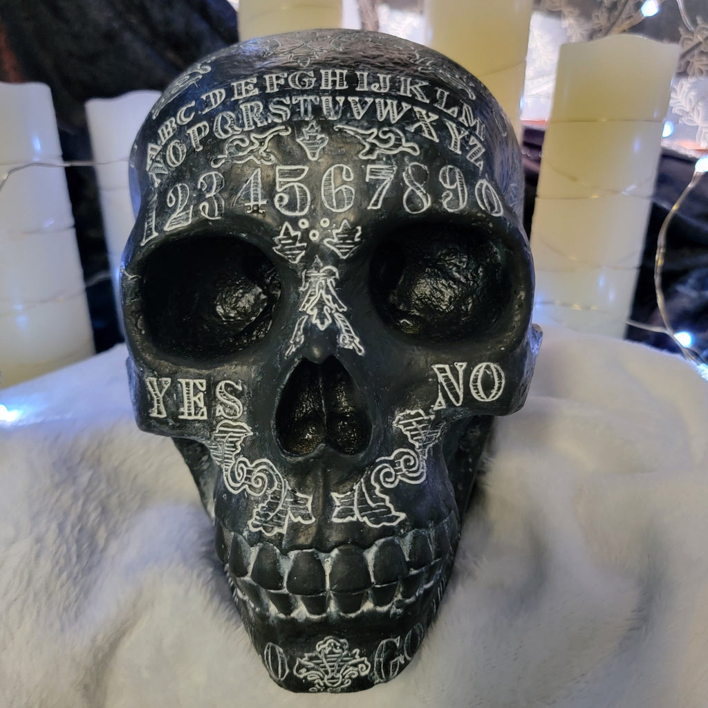 gothic home decor - gothic decor -  Large Spirit Board Skull - High Quality Tabletop & Statuary from DARKOTHICA® Shop now at DARKOTHICA®Occult, RETAILONLY, Skulls/Skeletons