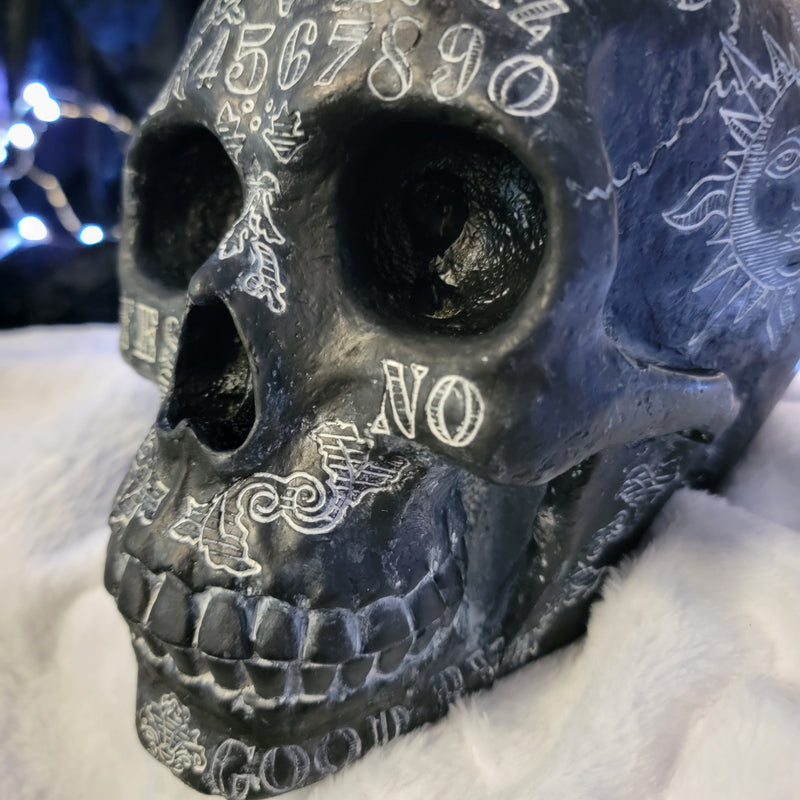 gothic home decor, gothic decor, goth decor, Large Spirit Board Skull, darkothica