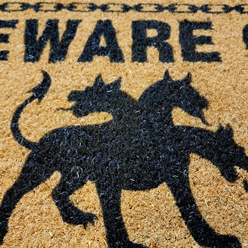 Doormats, Barkothica, dogs, Occult, gothic home decor, gothic decor, goth decor, Beware of Hell Hounds Doormat, darkothica