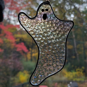 Ornament, ghost, Halloween, RETAILONLY, stained glass, gothic home decor, gothic decor, goth decor, Glass Ghost Ornament, darkothica