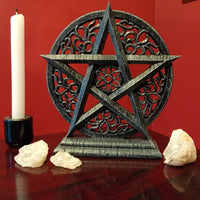 witchy, Tabletop & Statuary, Occult, RETAILONLY, gothic home decor, gothic decor, goth decor, Ornate Pentacle, darkothica