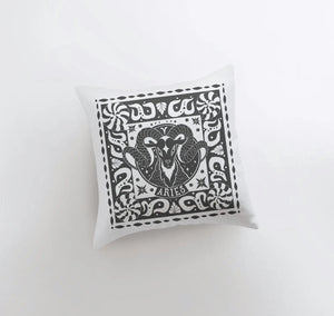 Pillow, bedding, Carro Brands Product, RETAILONLY, gothic home decor, gothic decor, goth decor, Aries | Zodiac Throw Pillow, darkothica