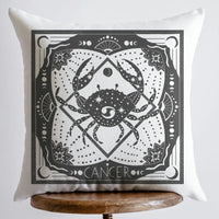 Pillow, bedding, Carro Brands Product, RETAILONLY, gothic home decor, gothic decor, goth decor, Cancer | Zodiac Throw Pillow, darkothica