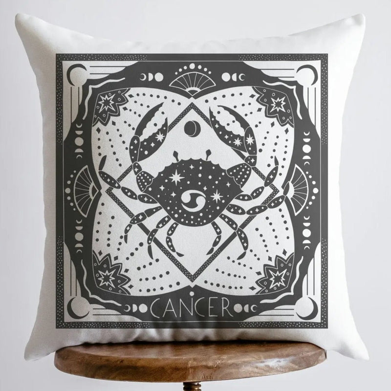 Pillow, bedding, Carro Brands Product, RETAILONLY, gothic home decor, gothic decor, goth decor, Cancer | Zodiac Throw Pillow, darkothica