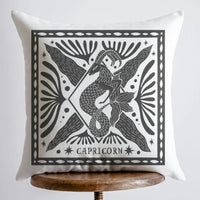 Pillow, bedding, Carro Brands Product, RETAILONLY, gothic home decor, gothic decor, goth decor, Capricorn | Zodiac Throw Pillow, darkothica