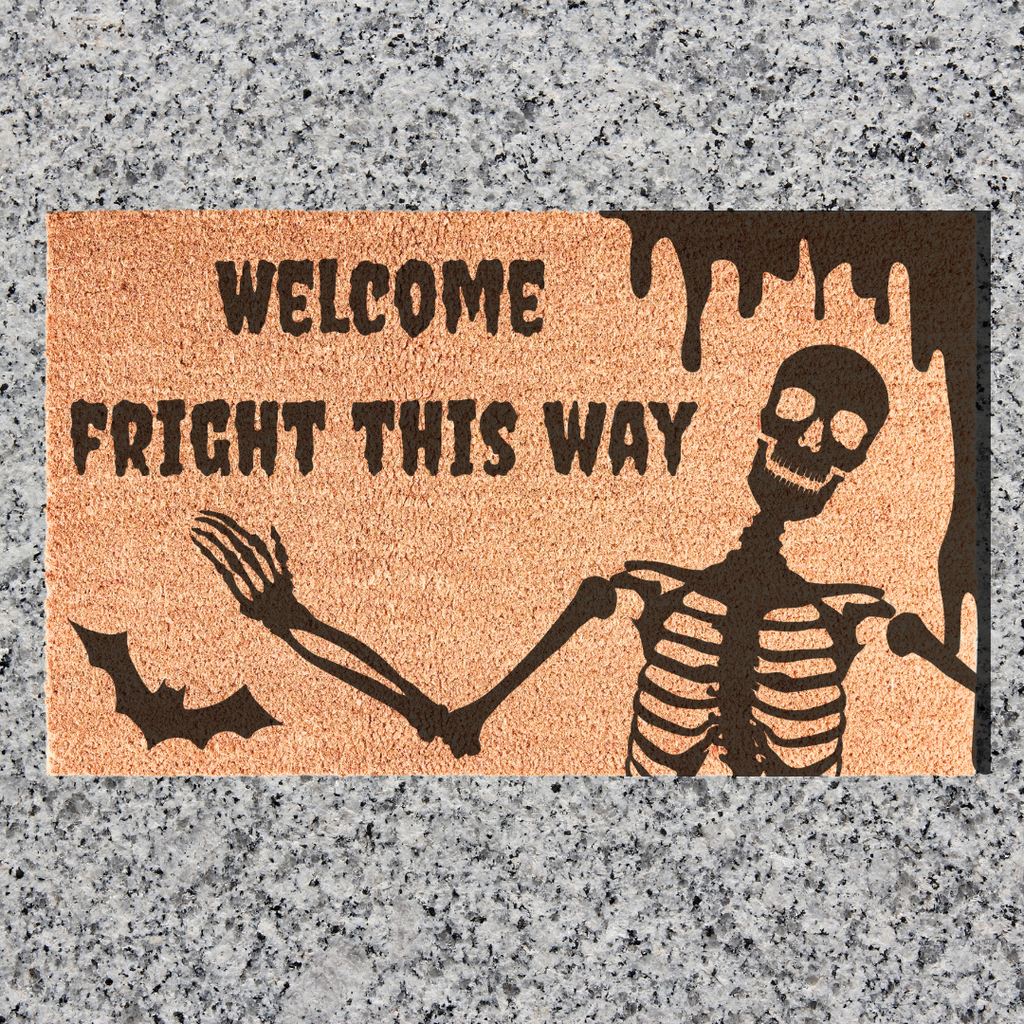 gothic home decor - gothic decor -  PRE-ORDER - Fright This Way Doormat - High Quality Doormats from DARKOTHICA® Shop now at DARKOTHICA®Skulls/Skeletons