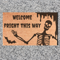 Doormats, Skulls/Skeletons, gothic home decor, gothic decor, goth decor, Fright This Way Doormat, darkothica