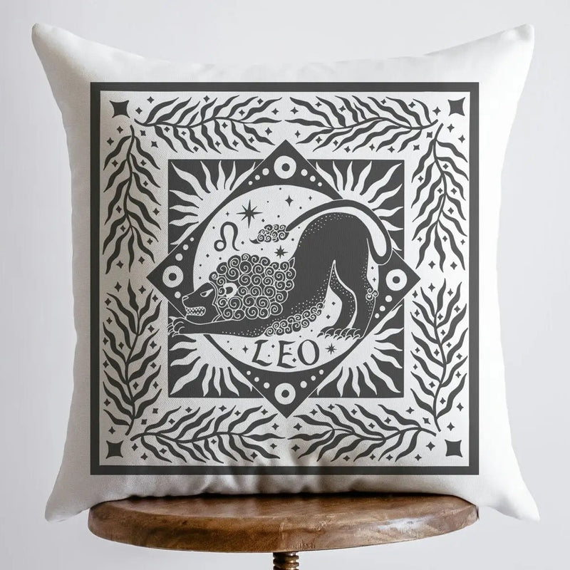 Pillow, bedding, Carro Brands Product, RETAILONLY, gothic home decor, gothic decor, goth decor, Leo | Zodiac Throw Pillow, darkothica