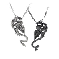 Jewelry, Dragons, RETAILONLY, gothic home decor, gothic decor, goth decor, Dragon Tryst Pair of Necklaces, darkothica