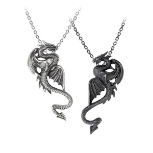 gothic home decor - gothic decor -  Dragon Tryst Pair of Necklaces - High Quality Jewelry from DARKOTHICA® Shop now at DARKOTHICA®Dragons, RETAILONLY