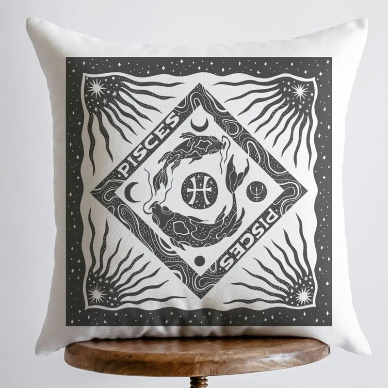 Pillow, bedding, Carro Brands Product, RETAILONLY, gothic home decor, gothic decor, goth decor, Pisces | Zodiac Throw Pillow, darkothica