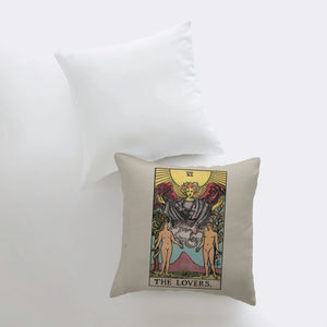 Pillow, bedding, Carro Brands Product, RETAILONLY, gothic home decor, gothic decor, goth decor, Tarot Card | The Lovers Throw Pillow, darkothica