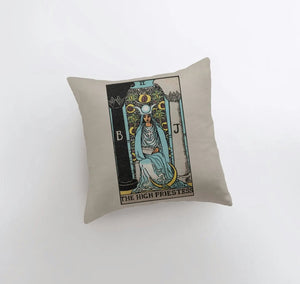 Pillow, bedding, Carro Brands Product, RETAILONLY, gothic home decor, gothic decor, goth decor, Tarot Card | The High Priestess Throw Pillow, darkothica