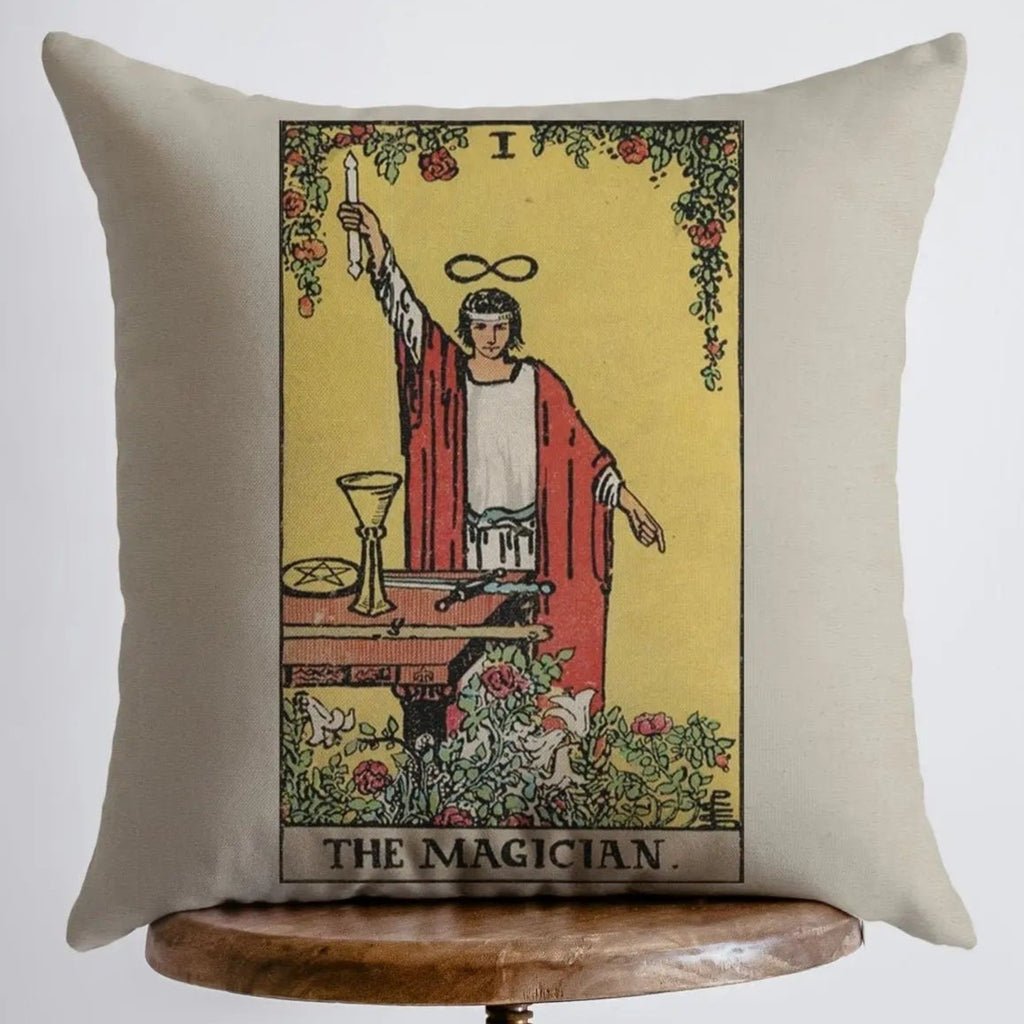 Pillow, bedding, Carro Brands Product, RETAILONLY, gothic home decor, gothic decor, goth decor, Tarot Card | The Magician Throw Pillow, darkothica