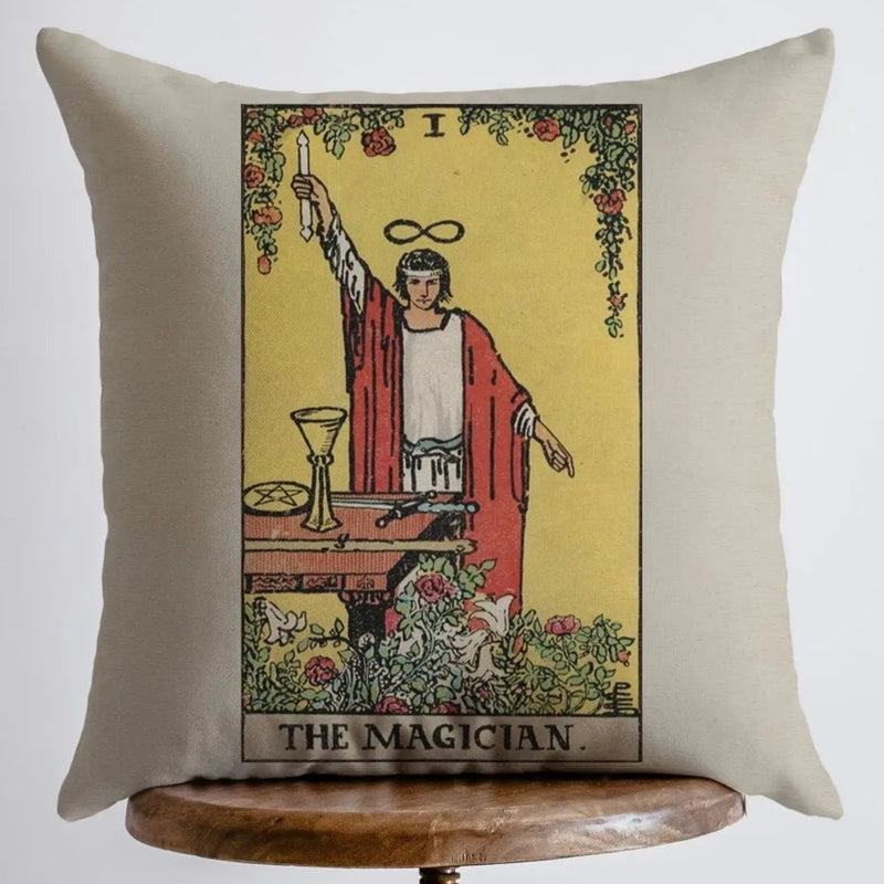 Pillow, bedding, Carro Brands Product, RETAILONLY, gothic home decor, gothic decor, goth decor, Tarot Card | The Magician Throw Pillow, darkothica