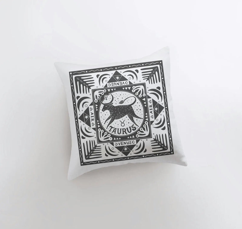 Pillow, bedding, Carro Brands Product, RETAILONLY, gothic home decor, gothic decor, goth decor, Taurus | Zodiac Throw Pillow, darkothica