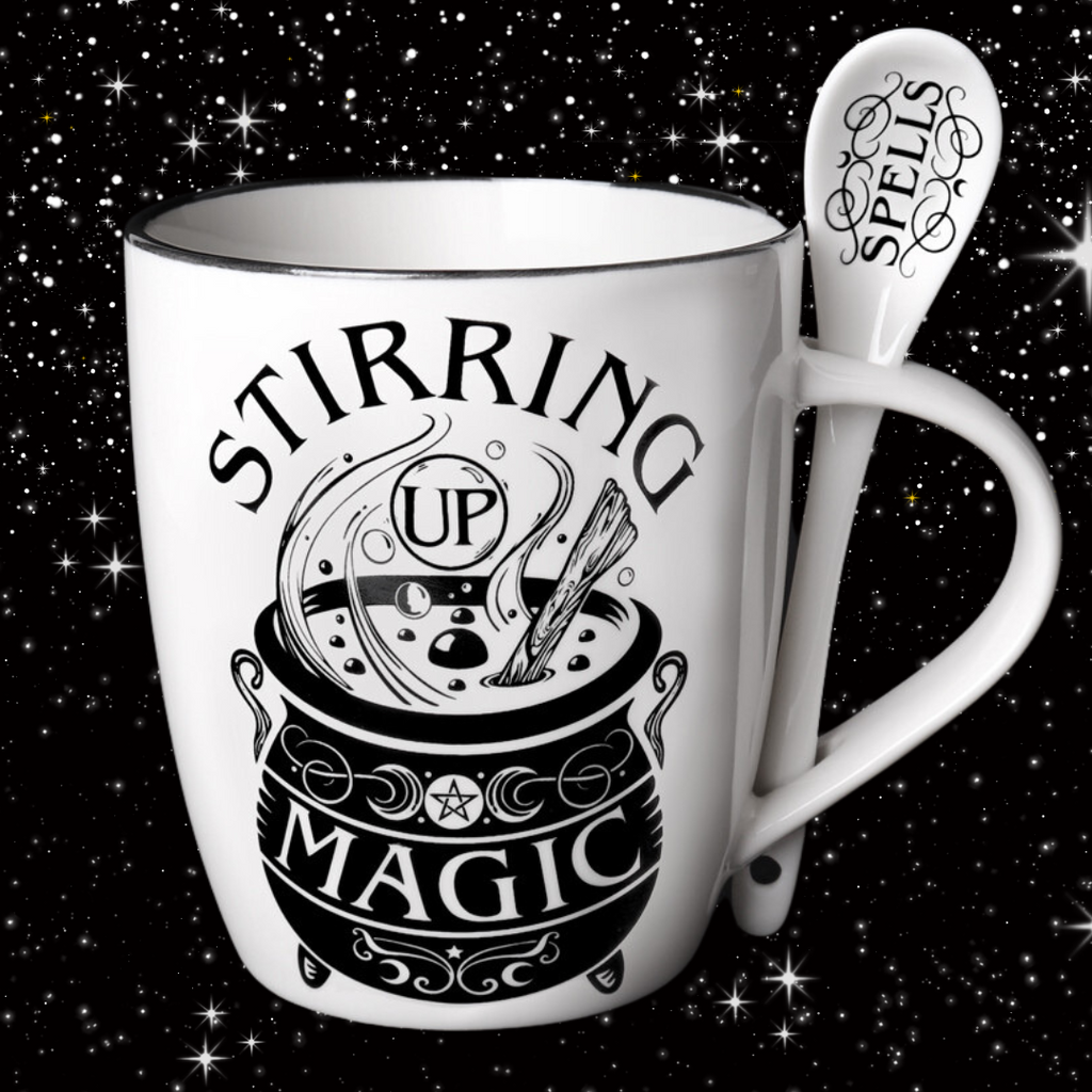 gothic home decor - gothic decor -  Stirring Up Magic Mug & Spoon Set - High Quality  from DARKOTHICA® Shop now at DARKOTHICA®