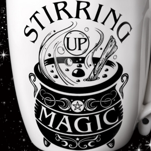 gothic home decor, gothic decor, goth decor, Stirring Up Magic Mug & Spoon Set, darkothica