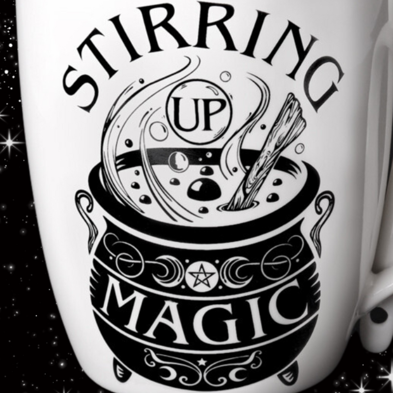 gothic home decor, gothic decor, goth decor, Stirring Up Magic Mug & Spoon Set, darkothica