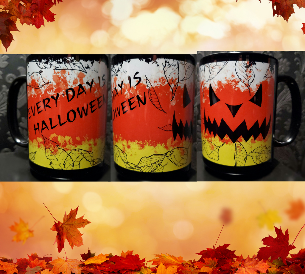 coffee mug, Halloween, gothic home decor, gothic decor, goth decor, Every Day Is Halloween Mug, darkothica