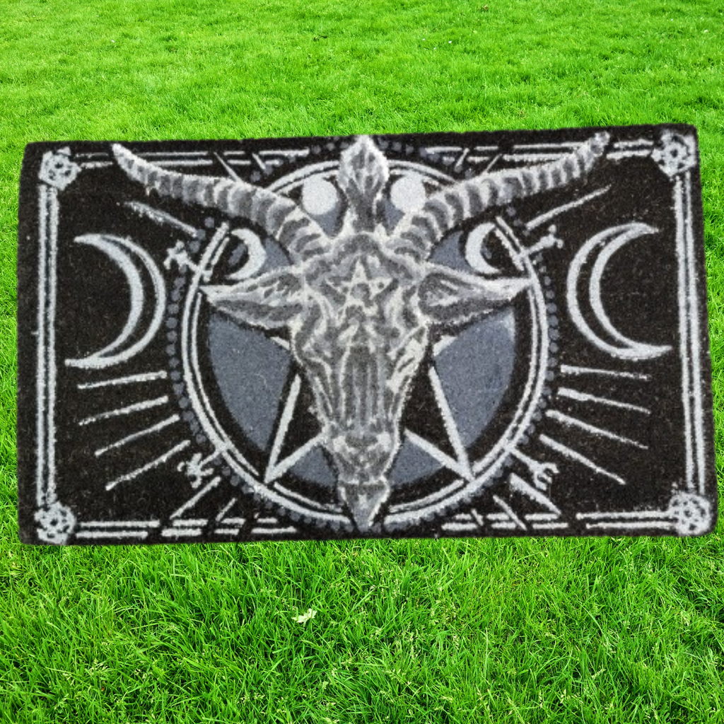 Doormats, Occult, RETAILONLY, gothic home decor, gothic decor, goth decor, Baphomet Doormat, darkothica