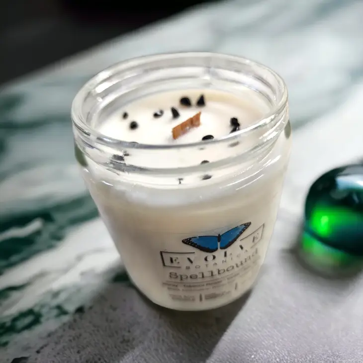CANDLES, Candle, Carro Brands Product, RETAILONLY, gothic home decor, gothic decor, goth decor, Wood Wick Crystal Soy Candle - Spellbound (Black Tourmaline), darkothica