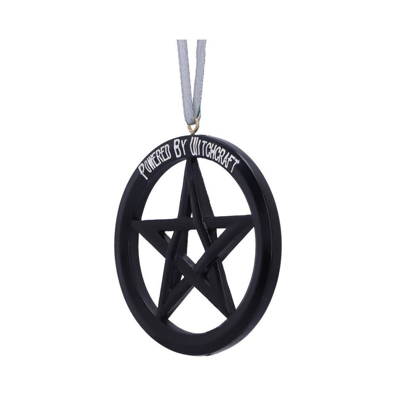 Ornament, CHRISTMAS, Occult, witch, gothic home decor, gothic decor, goth decor, Powered By Witchcraft Pentacle Ornament, darkothica