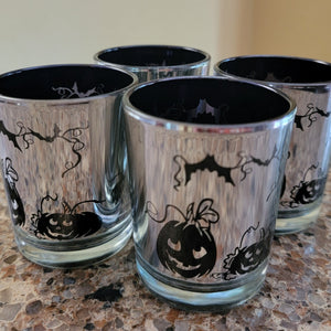 Candle Holders, Bats, Halloween, gothic home decor, gothic decor, goth decor, Jack O'Lantern & Bats Votive Candle Holder, darkothica