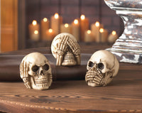 gothic home decor - gothic decor -  Hear no, see no, speak no Evil Skull Trio - High Quality Tabletop & Statuary from DARKOTHICA® Shop now at DARKOTHICA®Halloween, RETAILONLY, Skulls/Skeletons