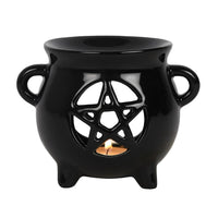 Candle Holders, Occult, RETAILONLY, gothic home decor, gothic decor, goth decor, Pentagram Cauldron Oil or Wax Burner, darkothica