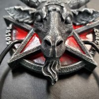 Door Knockers, Occult, RETAILONLY, gothic home decor, gothic decor, goth decor, Baphomet Door Knocker - Red, darkothica