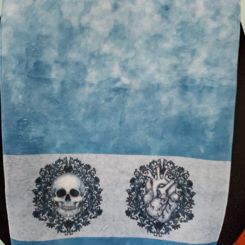 gothic home decor - gothic decor -  Skull & Heart Hand Towel - High Quality Bathroom Decor from DARKOTHICA® Shop now at DARKOTHICA®Skulls/Skeletons