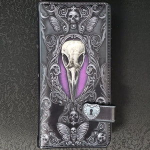 wallet, RETAILONLY, Skulls/Skeletons, gothic home decor, gothic decor, goth decor, PRE-ORDER - Poe Raven Skull Wallet, darkothica