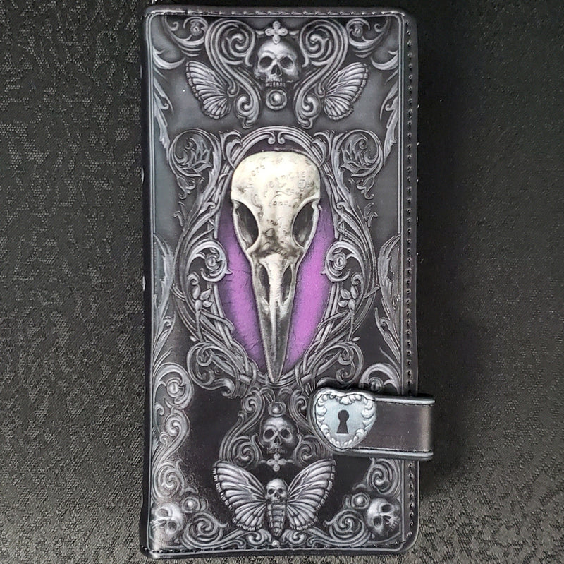 gothic home decor, gothic decor, goth decor, Poe Raven Skull Wallet, darkothica