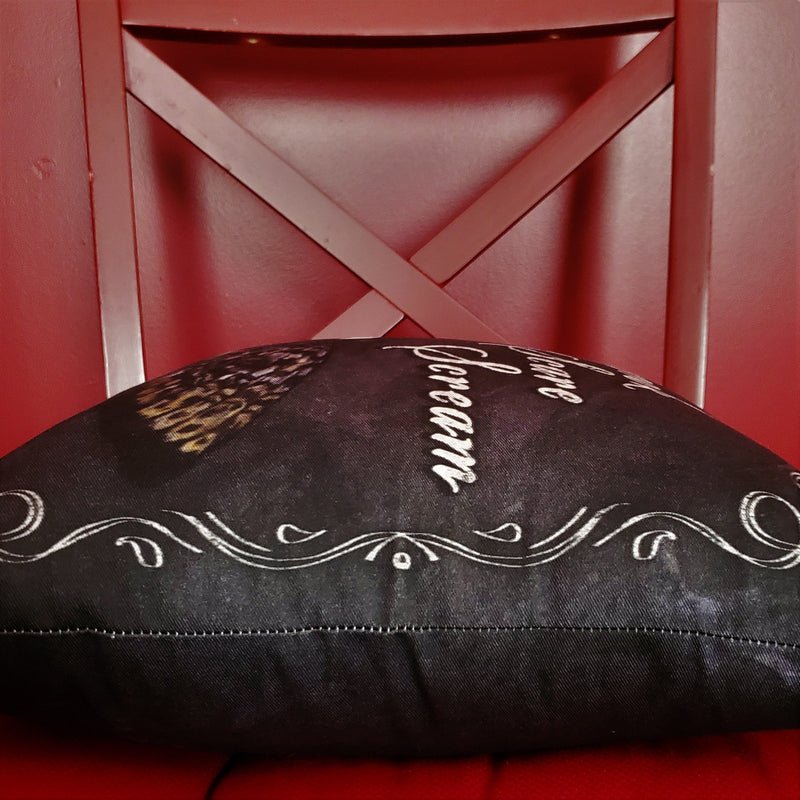 Pillow, bedding, gothic home decor, gothic decor, goth decor, Spook Scare Scream Pillow- 13" x 13" - Suede, darkothica