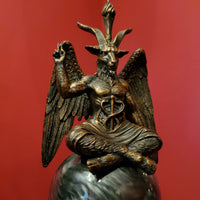 Tabletop & Statuary, Occult, RETAILONLY, gothic home decor, gothic decor, goth decor, Baphomet Black Storm Ball Statue, darkothica