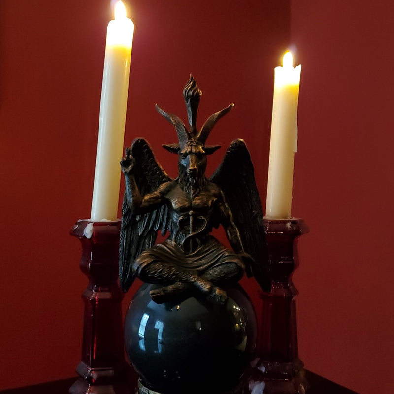 gothic home decor - gothic decor -  Baphomet Black Storm Ball Statue - High Quality Tabletop & Statuary from DARKOTHICA® Shop now at DARKOTHICA®Occult, RETAILONLY